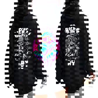 Gorilla Birthday Gorilla Boys Adult Girl Family Party Women Oversized Hoodie Back Print | Mazezy