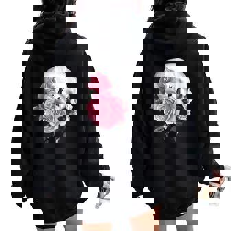 Gothique Goth Noir Tête De Mort Crâne Punk Foncé Sweat à capuche oversize pour femme avec imprimé dans le dos - Cadeauxyz