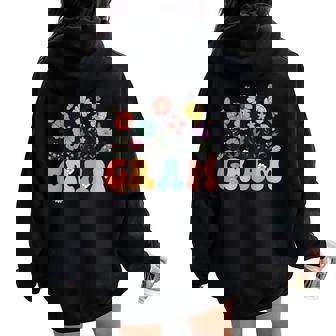 Gram For Grandma Wildflower Floral Women Women Oversized Hoodie Back Print | Seseable CA