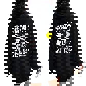 Grammy Of Ballers Baseball Softball Grammy Grandma Women Oversized Hoodie Back Print - Thegiftio