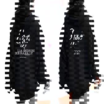 Gran Like A Grandma Only Cooler Heart Mother's Day Gran Women Oversized Hoodie Back Print | Seseable CA