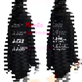 Grand Mere Le Mythe La Légende Mamita Sweat à capuche oversize pour femme avec imprimé dans le dos - Cadeauxyz