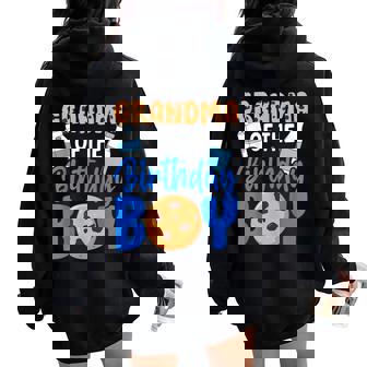 Grandma Of The Birthday Boy Milk And Cookies 1St Birthday Women Oversized Hoodie Back Print - Seseable