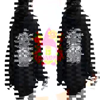 Grandma Cute Floral Flowers Gnome Costume Family Lover Women Oversized Hoodie Back Print | Mazezy