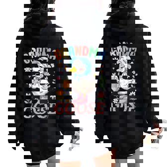 Grandma Goose Floral Silly Goose Mom Humor Women Oversized Hoodie Back Print | Mazezy