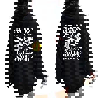 Granny Of Ballers Baseball Softball Granny Grandma Women Oversized Hoodie Back Print - Thegiftio