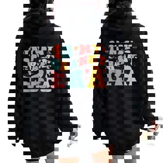 In My Granny Era Pregnancy Announcement Grandma Mother's Day Small Black Women Oversized Hoodie Back Print | Seseable UK