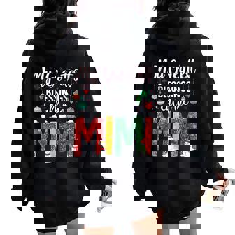 My Greatest Blessing Calls Me Mimi Snowman Christmas Women Oversized Hoodie Back Print - Monsterry