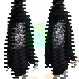 Green Mother Nature Earth Day Earth Mother Planet Nature Women Oversized Hoodie Back Print - Seseable