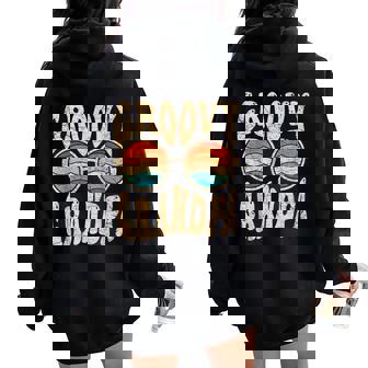 Groovy Grandpa Aesthetic Nostalgia 70'S Retro Grandpa Women Oversized Hoodie Back Print - Regaloses