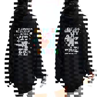 Groovy Happiest Aunt On Earth Women Oversized Hoodie Back Print | Seseable CA