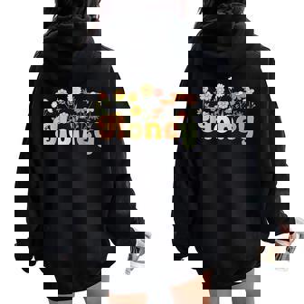 Groovy Honey Grandmother Flowers Honey Grandma Women Oversized Hoodie Back Print - Thegiftio