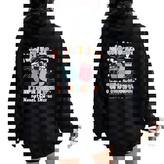 Groovy Poppin Bottles For The New Year NICU Nurse Xmas Women Oversized Hoodie Back Print - Monsterry