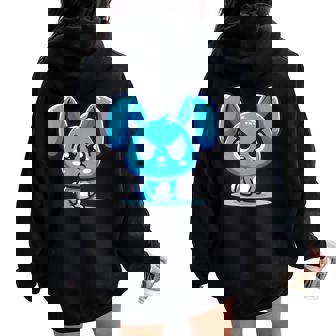 Grumpy Bunny Lindo Conejito Gruñón Women Oversized Hoodie Back Print - Regaloses