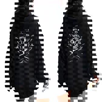Guitare Électrique Heavy Metal Punk Rock Band Sweat à capuche oversize pour femme avec imprimé dans le dos - Cadeauxyz