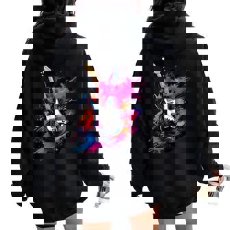 Guitarra Eléctrica Para Hombres Es Y Niños Women Oversized Hoodie Back Print - Regaloses