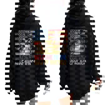 Gulf Of Usa America Flag Beach Women Oversized Hoodie Back Print - Thegiftio