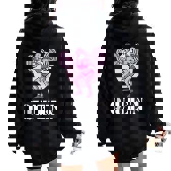Gym Partner Queen Bunny Portería De Levantamiento De Pesas Para Pareja Sin Mangas Women Oversized Hoodie Back Print - Regaloses