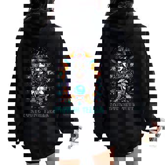 Gypsy Witch Fortune Teller Costume Psychic Women Circus Women Oversized Hoodie Back Print - Monsterry