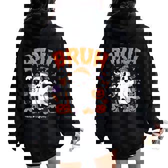 Halloween Shirts For Kids Women Boys Girls Ghost Bruh Cute Women Oversized Hoodie Back Print - Monsterry