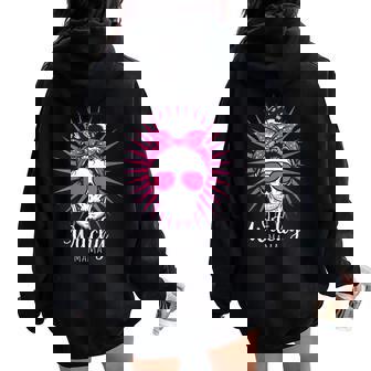 Halloween Tshirt Witchy Mama Halloween Skull Witch Mom Women Oversized Hoodie Back Print - Monsterry