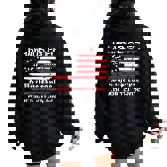 Hands Off Protest Saturday April 5 Usa Flag Women Women Oversized Hoodie Back Print | Mazezy