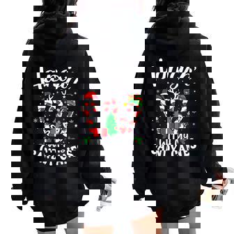 Hangin With My Candy Canes Christmas Teacher Men And Women Women Oversized Hoodie Back Print - Monsterry
