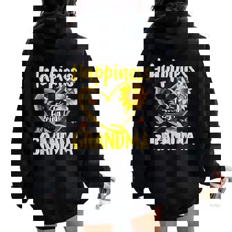 Happiness Is Being A Grandma Sunflower Mother's Day Women Oversized Hoodie Back Print - Seseable
