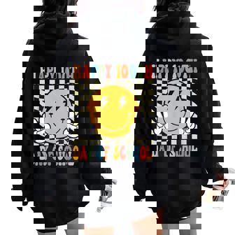 Happy 100 Days 100Th Day Of School Teacher Kid Boys Girls Women Oversized Hoodie Back Print | Mazezy