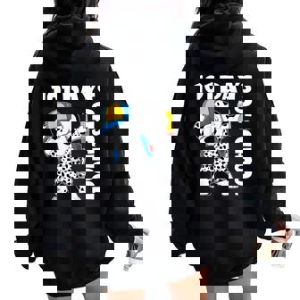 Happy 101 Days School Cute Dog 100 Days Dab Teacher Student Women Oversized Hoodie Back Print - Seseable