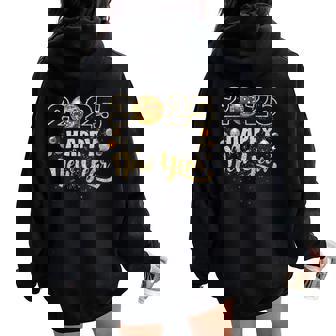 Happy New Year Party 2025 Disco Ball Matching Kid Women Oversized Hoodie Back Print | Mazezy