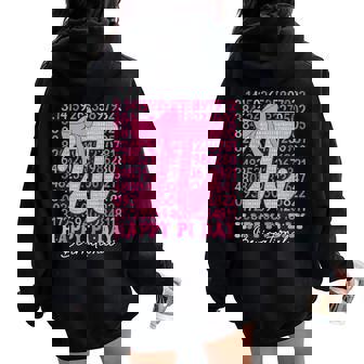 Happy Pi Day Be Irrational Girls Bow Math Teacher Pi Women Oversized Hoodie Back Print - Thegiftio UK