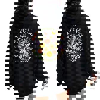 Hate Never Made Any Nation Great Floral Peace Floral Costume Women Oversized Hoodie Back Print - Thegiftio UK