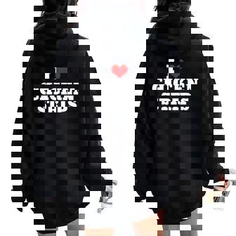 I Heart Love Chicken Strips Food Women Oversized Hoodie Back Print | Mazezy