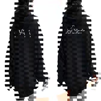 Heartbeat Paw Print Dog Cat Lover Rescue Fur Baby Women Men Women Oversized Hoodie Back Print - Monsterry