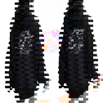 Hippie Butterflys Insecte Peace Signe Rock And Roll Rock Sweat à capuche oversize pour femme avec imprimé dans le dos - Cadeauxyz
