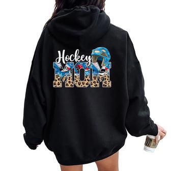Hockey Mama Mom Mother Mother's Day Cheering Boy Sport Women Oversized Hoodie Back Print - Thegiftio UK