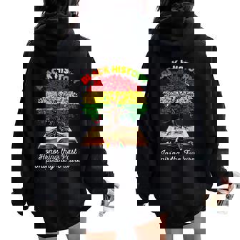 Honoring Past Inspiring Future Black History Month Women Women Oversized Hoodie Back Print - Thegiftio