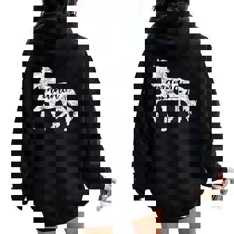 Horse Mama Horse Lover Mom Mother's Day Women Oversized Hoodie Back Print | Mazezy