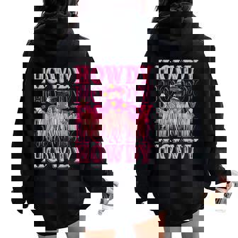 Howdy Western Southern Cowgirl African American Woman Women Oversized Hoodie Back Print - Monsterry
