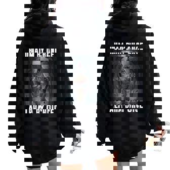 Human By Chance Alpha By Choice Alpha Wolf Meme Women Women Oversized Hoodie Back Print - Seseable