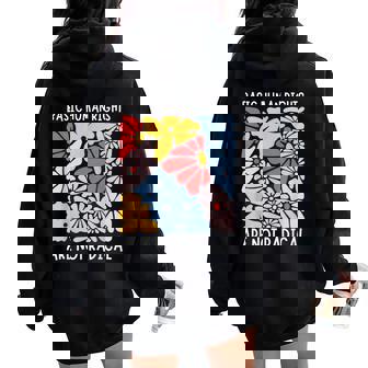 Human Rights Democrat Equality Right Floral Equality Women Oversized Hoodie Back Print - Seseable