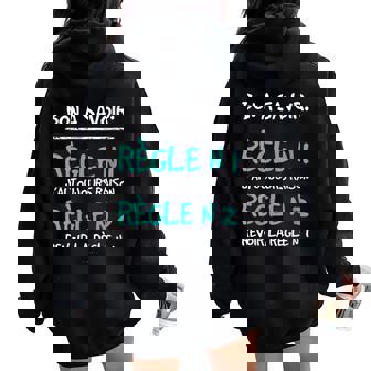 Humoristique Règles Cadeau J'ai Toujours Raison Sweat à capuche oversize pour femme avec imprimé dans le dos - Cadeauxyz