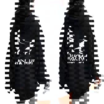 Husky Mom Siberian Husky Mama Dog Dinosaur Mother Women Oversized Hoodie Back Print | Mazezy