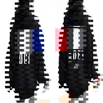 Ille De Rouet France Fr Drapeau Français Sweat à capuche oversize pour femme avec imprimé dans le dos - Cadeauxyz
