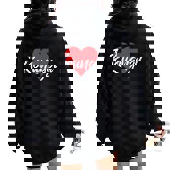 J'aime Koungou France S Coeur Sweat à capuche oversize pour femme avec imprimé dans le dos - Cadeauxyz