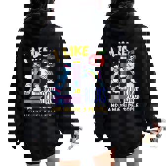 J'aime Les Livres Et Peut-Être 3 Personnes Amoureux Des Sweat à capuche oversize pour femme avec imprimé dans le dos - Cadeauxyz