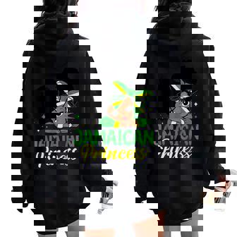 Jamaican Princess Jamaica Girl Melanin Cute Jamaican Flag Women Oversized Hoodie Back Print | Mazezy