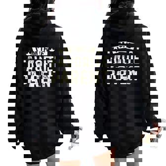 Je Suis Le Parent Préféré Fête Des Pères Drôle Papa Maman Parents Sweat à capuche oversize pour femme avec imprimé dans le dos - Cadeauxyz