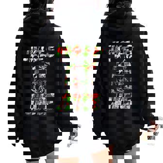 Jingle And Juice Work Holiday Party Women Oversized Hoodie Back Print - Monsterry